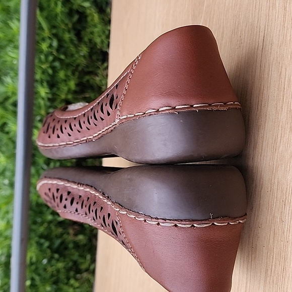 Lobo Solo Brown Padded Laser Cut Design Leather Women's Loafers Size 23.5 / US 6 - Picture 10 of 11